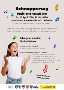 Digitaler Flyer_Schnuppertag_Musik- und Kunstschule Oberes Mostviertel