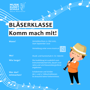 Flyer Bläserklasse 2026_Titelseite